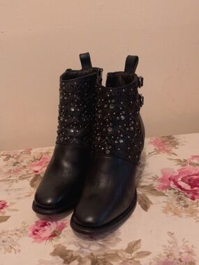 Black Embellished Women’s Ankle Booties